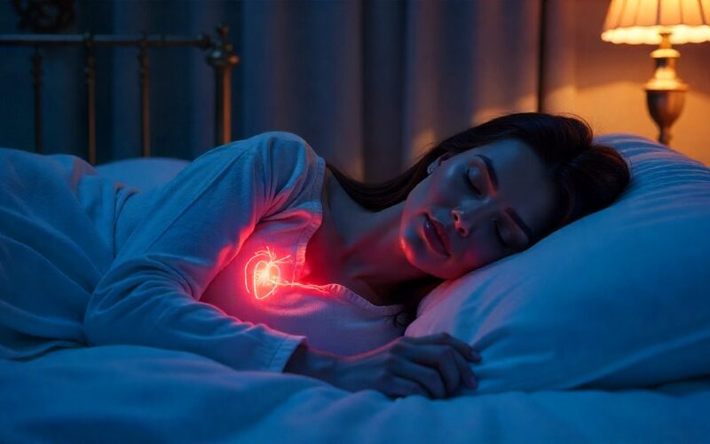 illustration of perons heart while sleeping