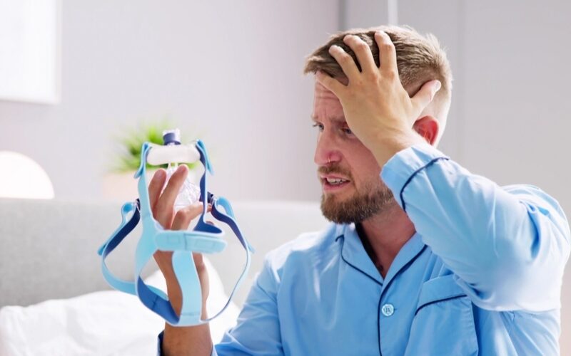 man having issue with cpap