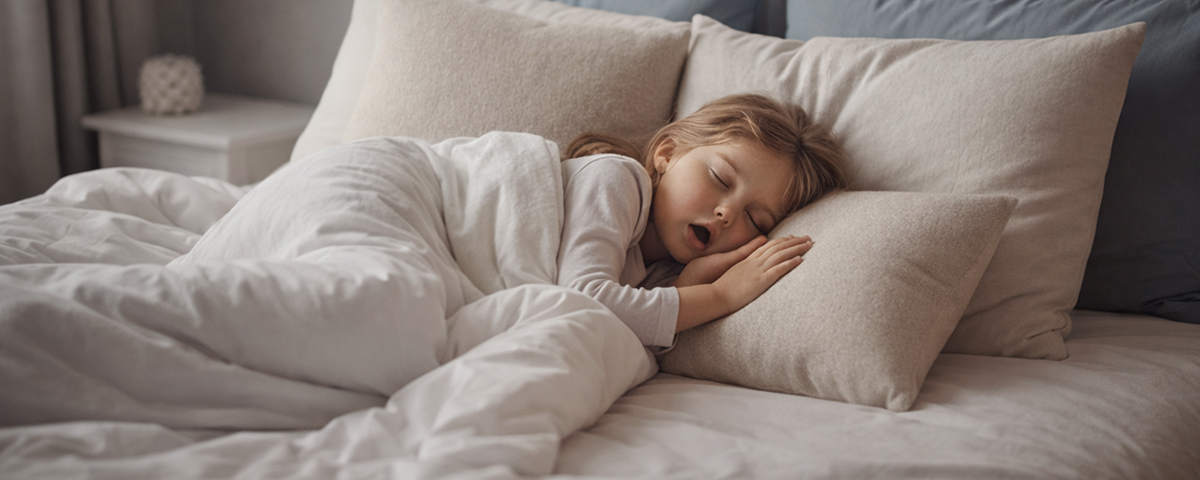 A baby girl sleeping showing pediatric sleep apnea.